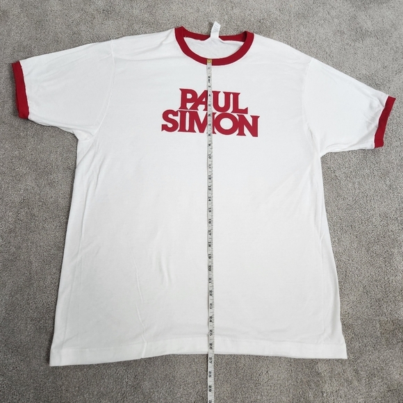 Paul Simon White & Red 70s Men's T-shirt Size L - Picture 9 of 14